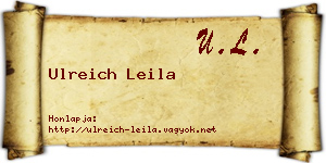 Ulreich Leila névjegykártya
